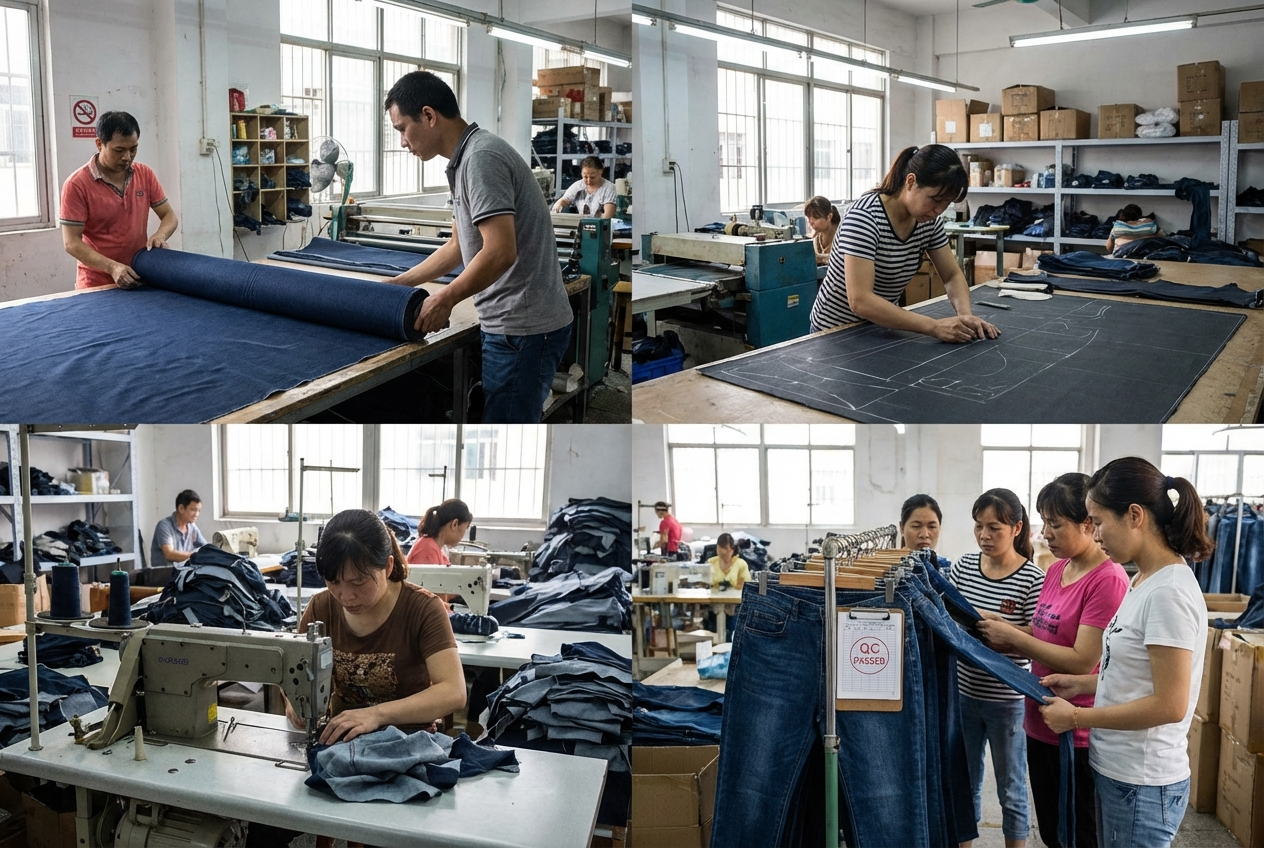 Производственный цикл джинсов